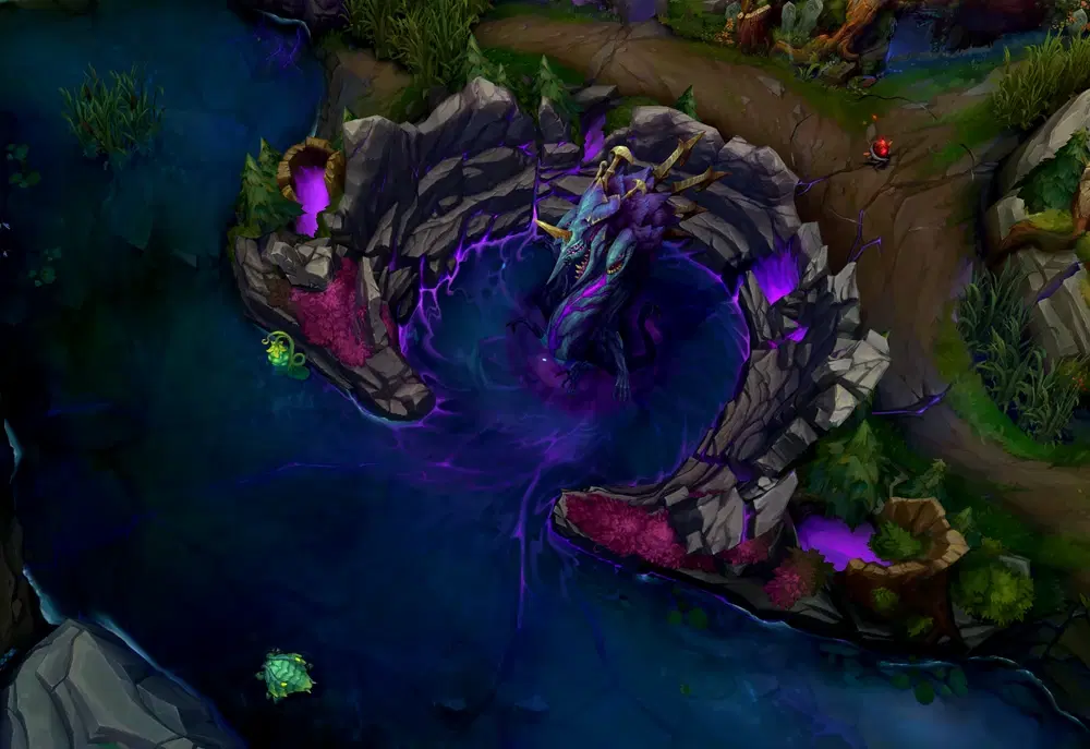 Baron Nashor in its pit on Summoner's Rift