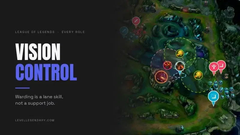 Summoner's Rift map showing ward and control ward placements for vision control