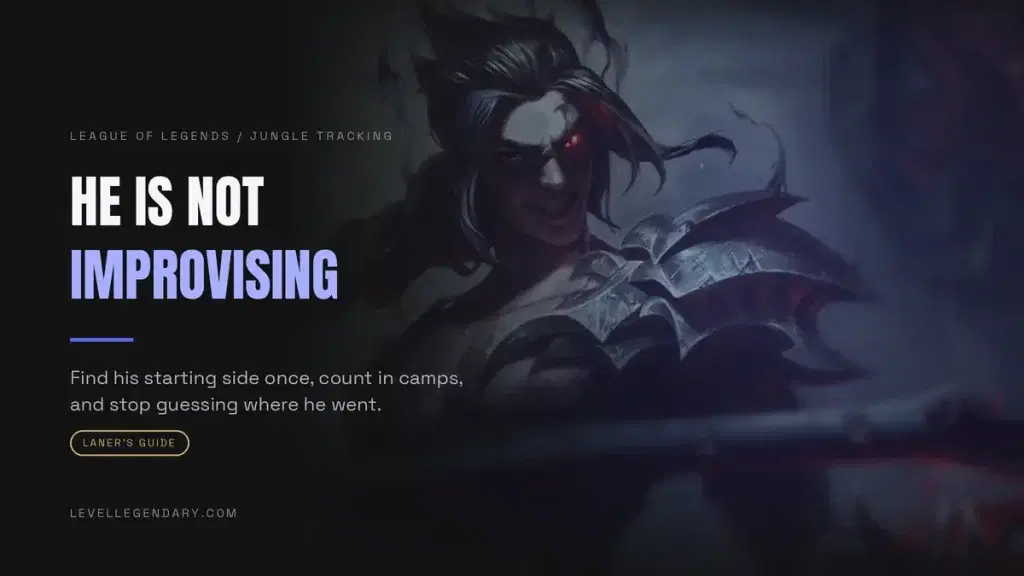 Level Legendary guide hero reading He Is Not Improvising, on tracking the enemy jungler as a laner